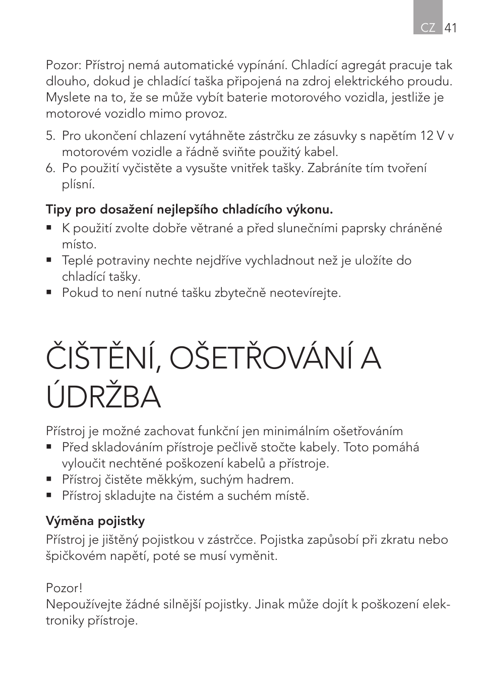 Čištění, ošetřování a údržba | AEG Cooling Basket KS 26 User Manual | Page 41 / 52