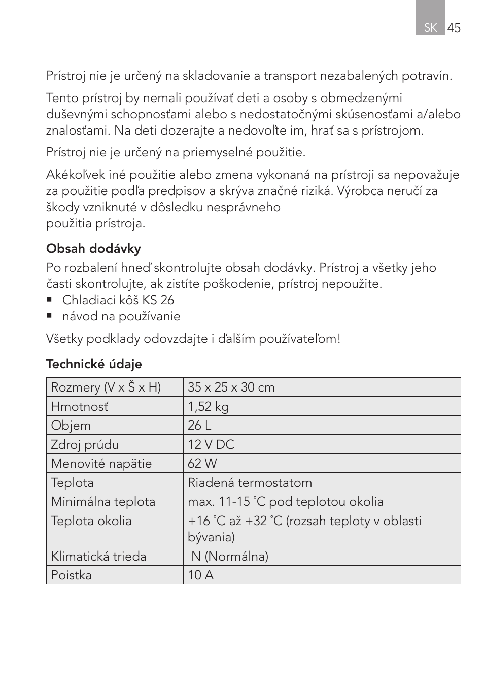 AEG Cooling Basket KS 26 User Manual | Page 45 / 52