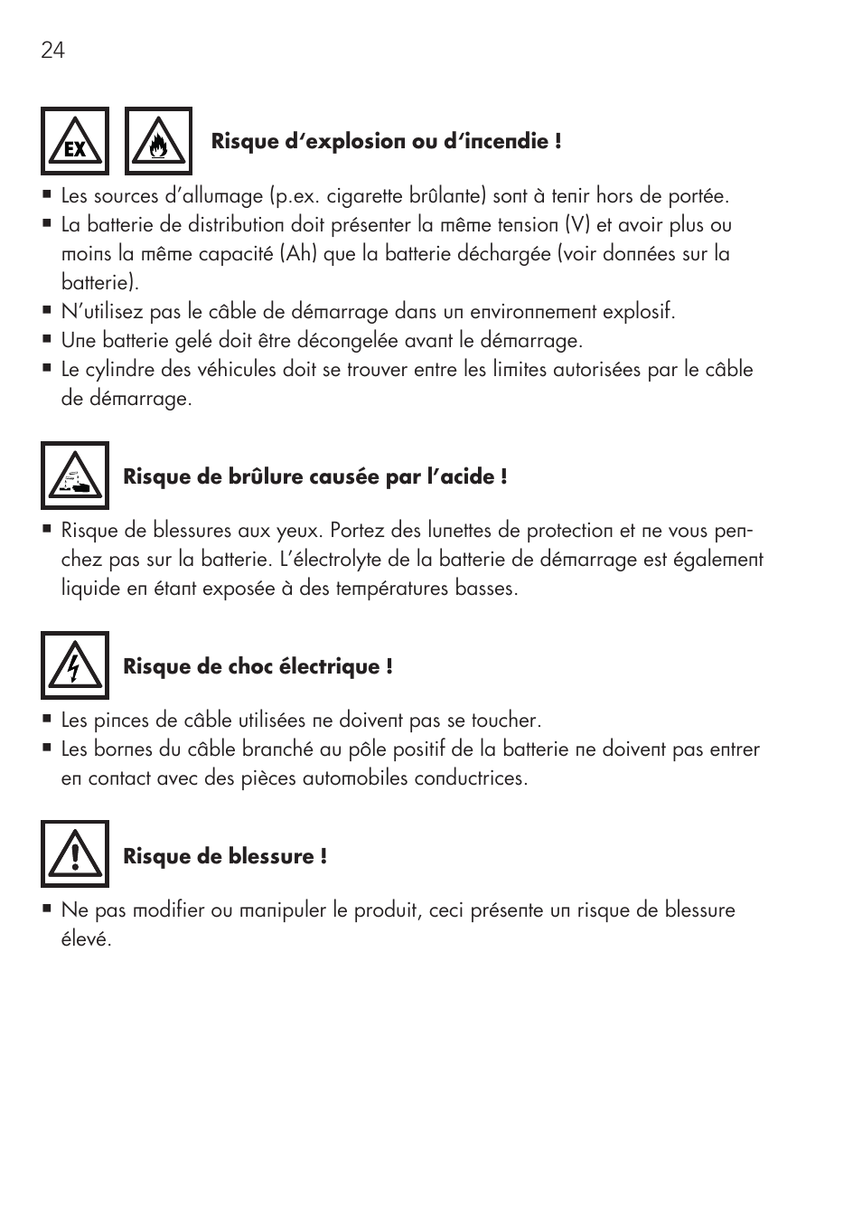 AEG Safety Jumper Leads SP 25 User Manual | Page 24 / 58