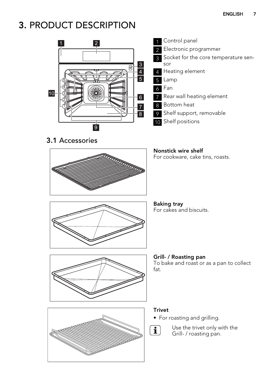 Product description, 1 accessories | AEG BP8314001M User Manual | Page 7 / 48