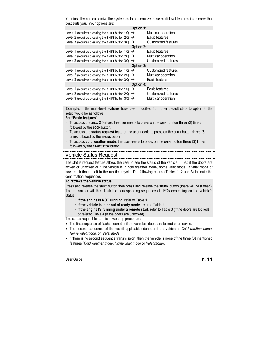 Vehicle status request | Autostart Two-Way Led Transmission Remote Starter User Manual | Page 11 / 14