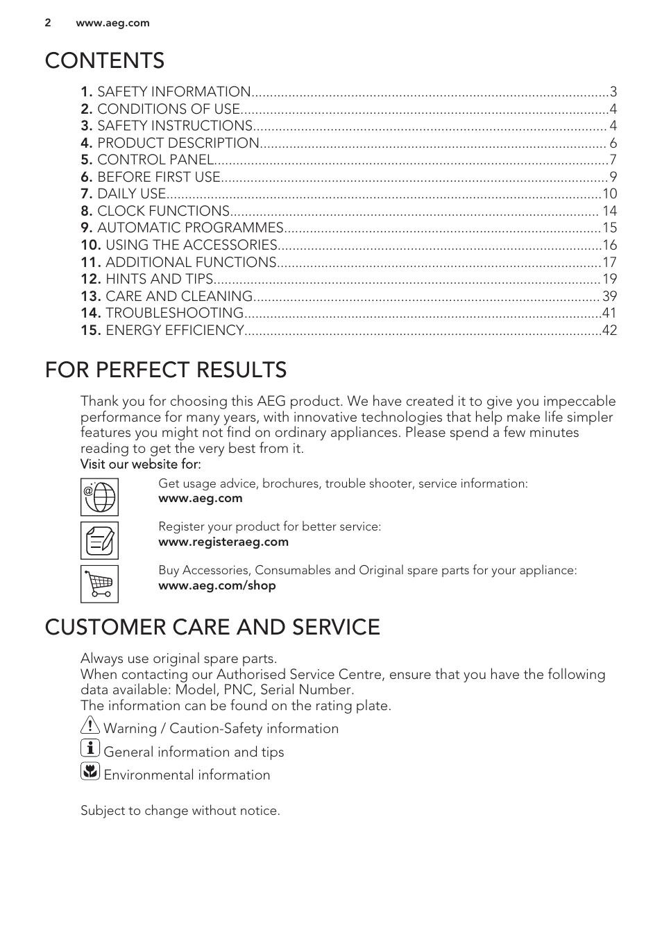 AEG KS8100001M User Manual | Page 2 / 48