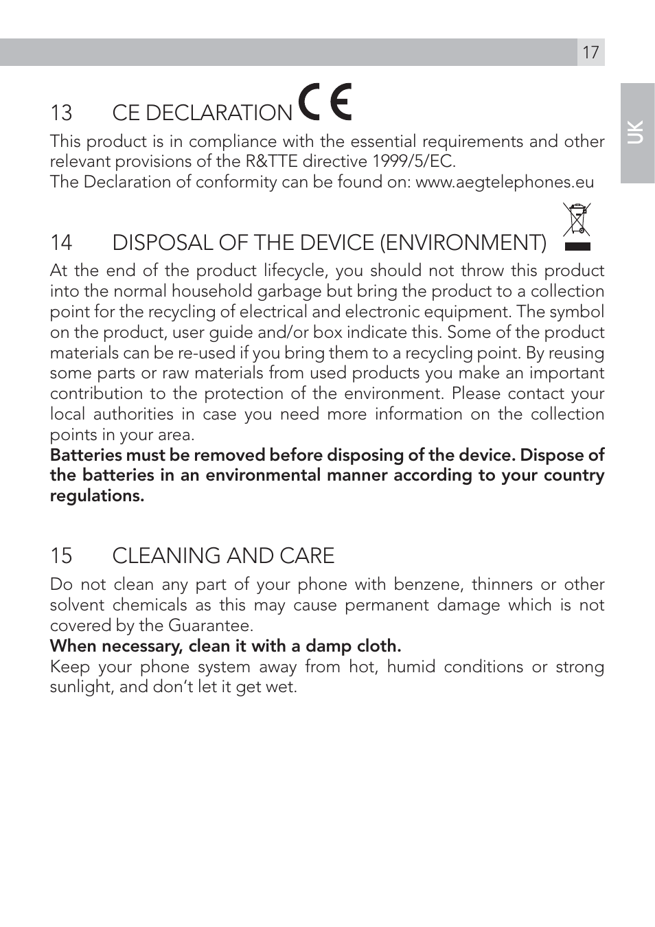 AEG Voxtel D500 User Manual | Page 17 / 140