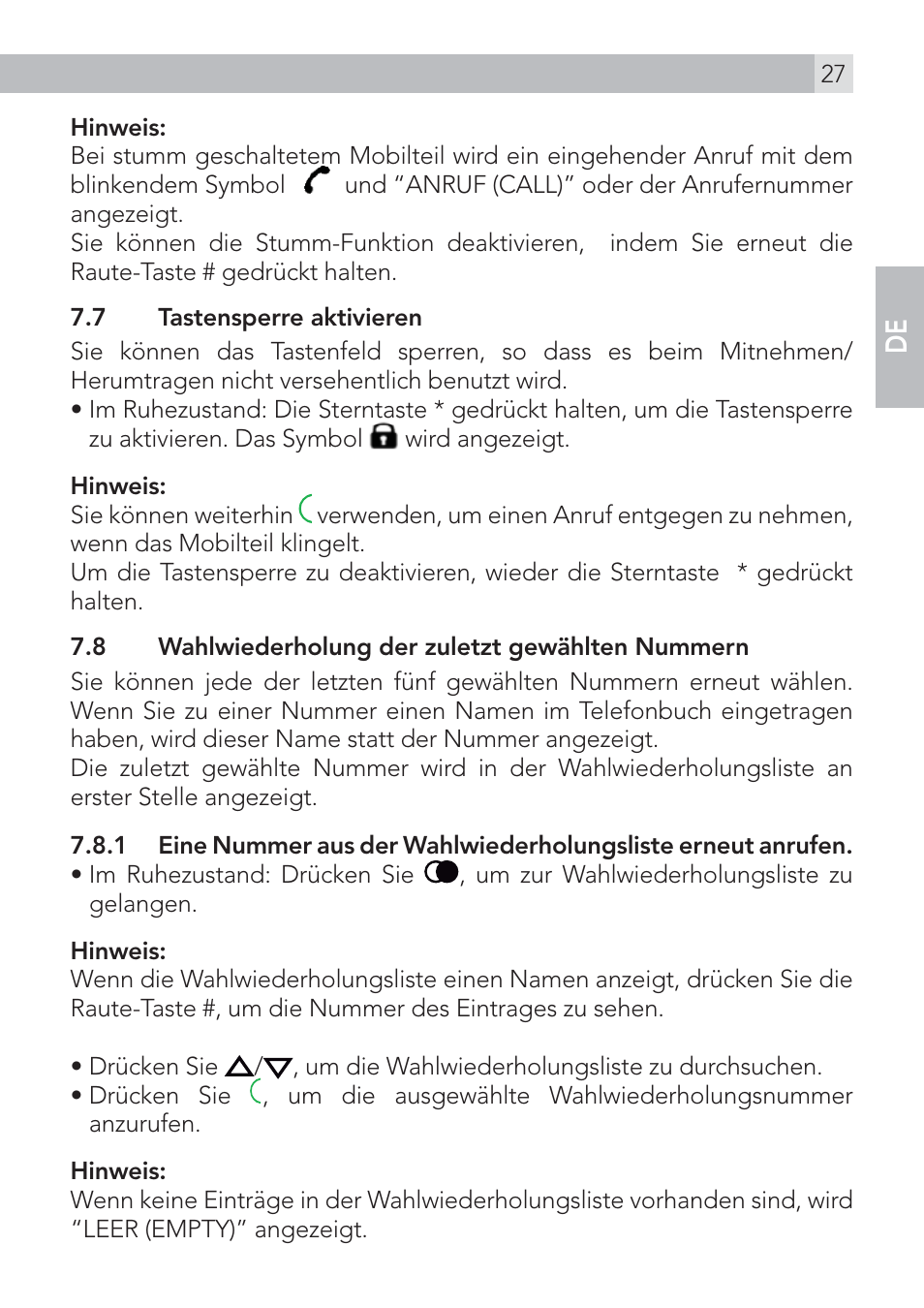 En de | AEG Voxtel D500 User Manual | Page 27 / 140