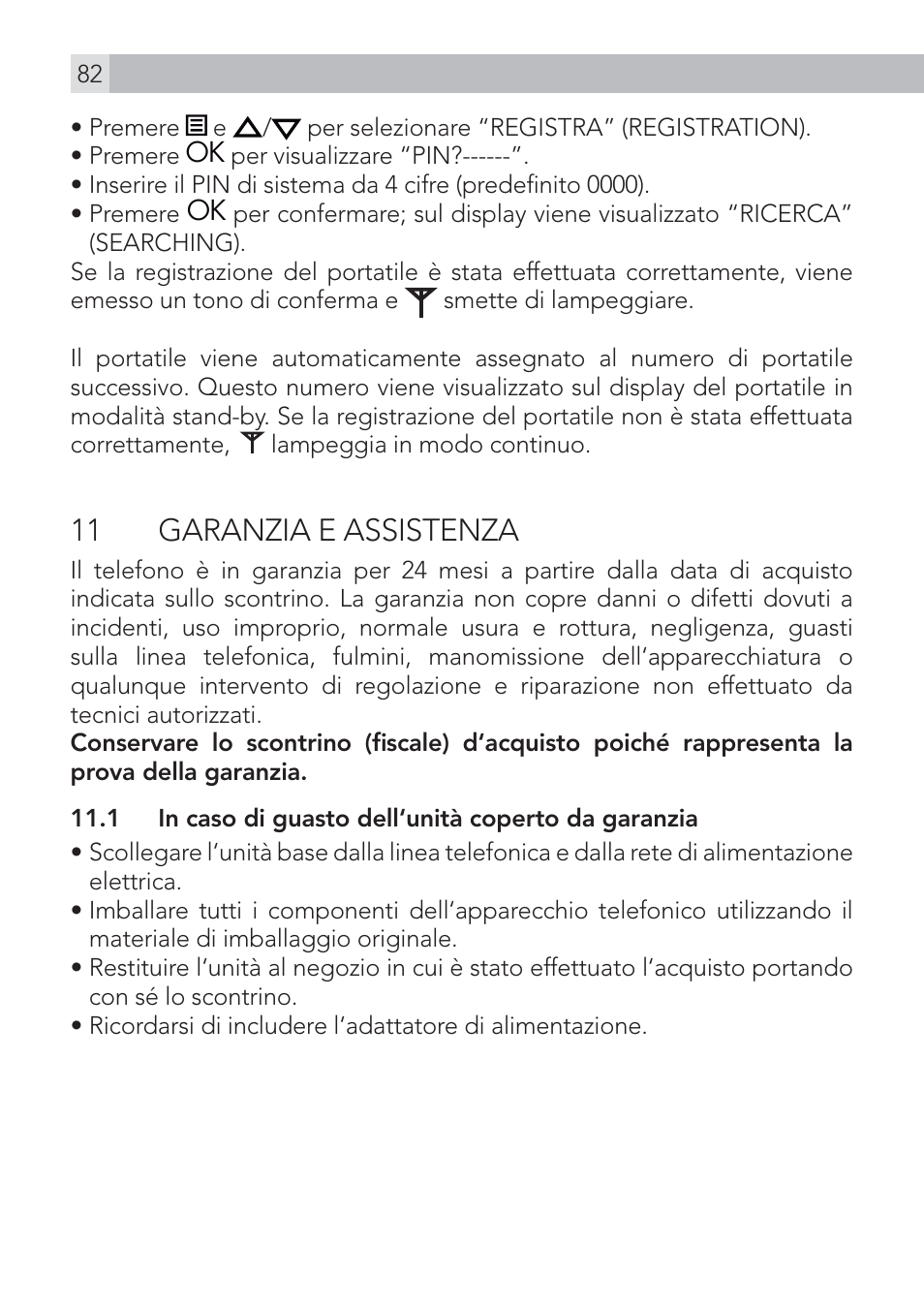 11 garanzia e assistenza | AEG Voxtel D500 User Manual | Page 82 / 140
