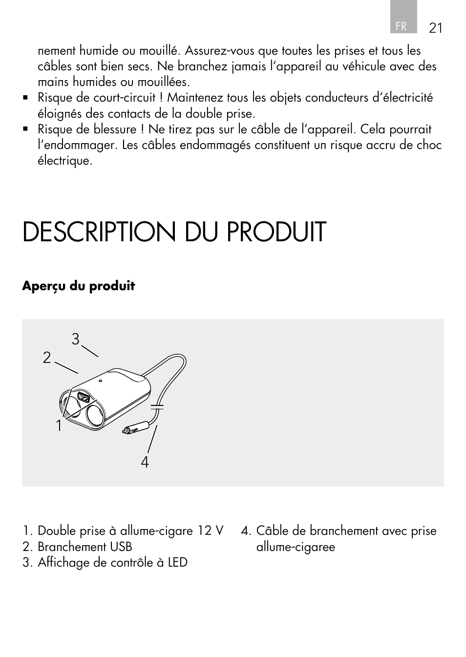 Description du produit | AEG DOUBLE PLUG SOCKET DB 70 User Manual | Page 21 / 54