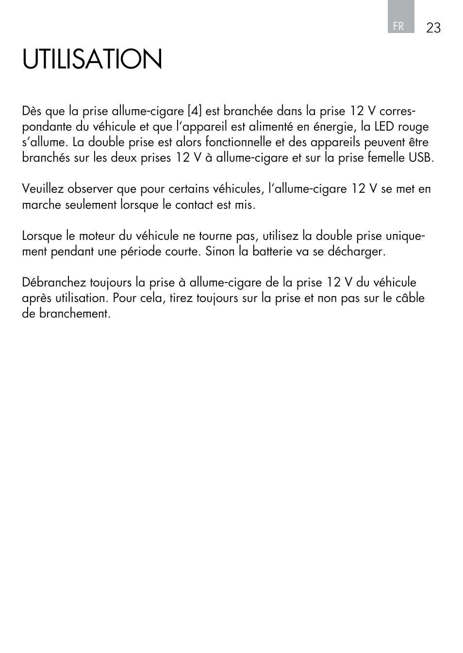 Utilisation | AEG DOUBLE PLUG SOCKET DB 70 User Manual | Page 23 / 54