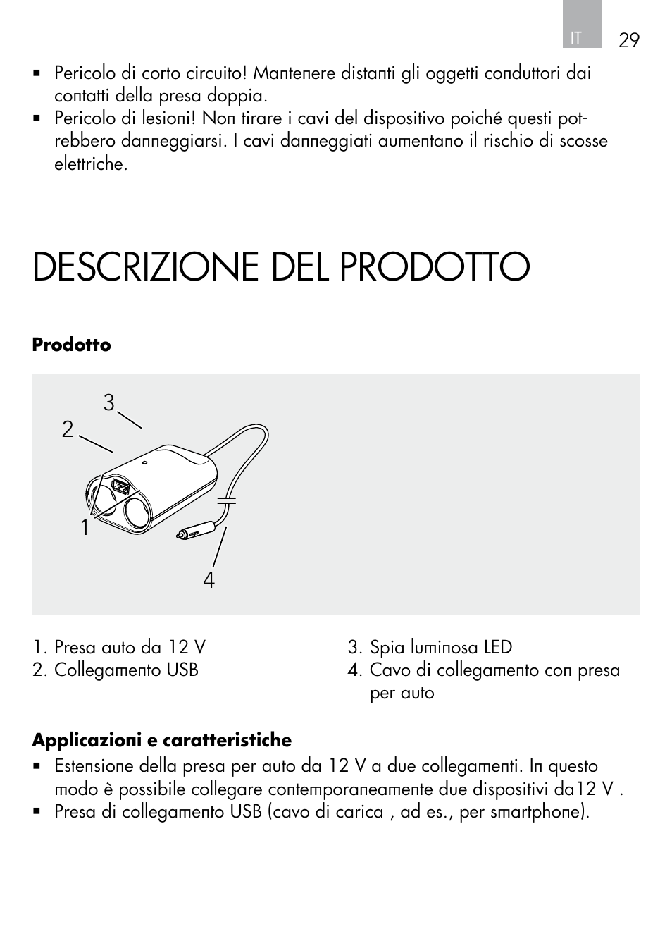 Descrizione del prodotto | AEG DOUBLE PLUG SOCKET DB 70 User Manual | Page 29 / 54