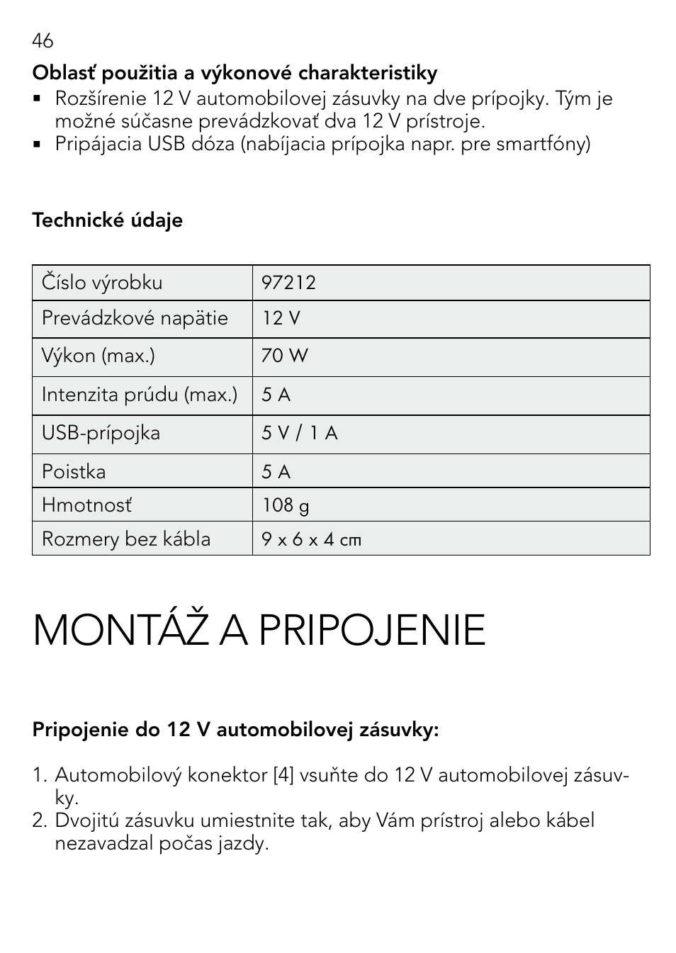 Montáž a pripojenie | AEG DOUBLE PLUG SOCKET DB 70 User Manual | Page 46 / 54
