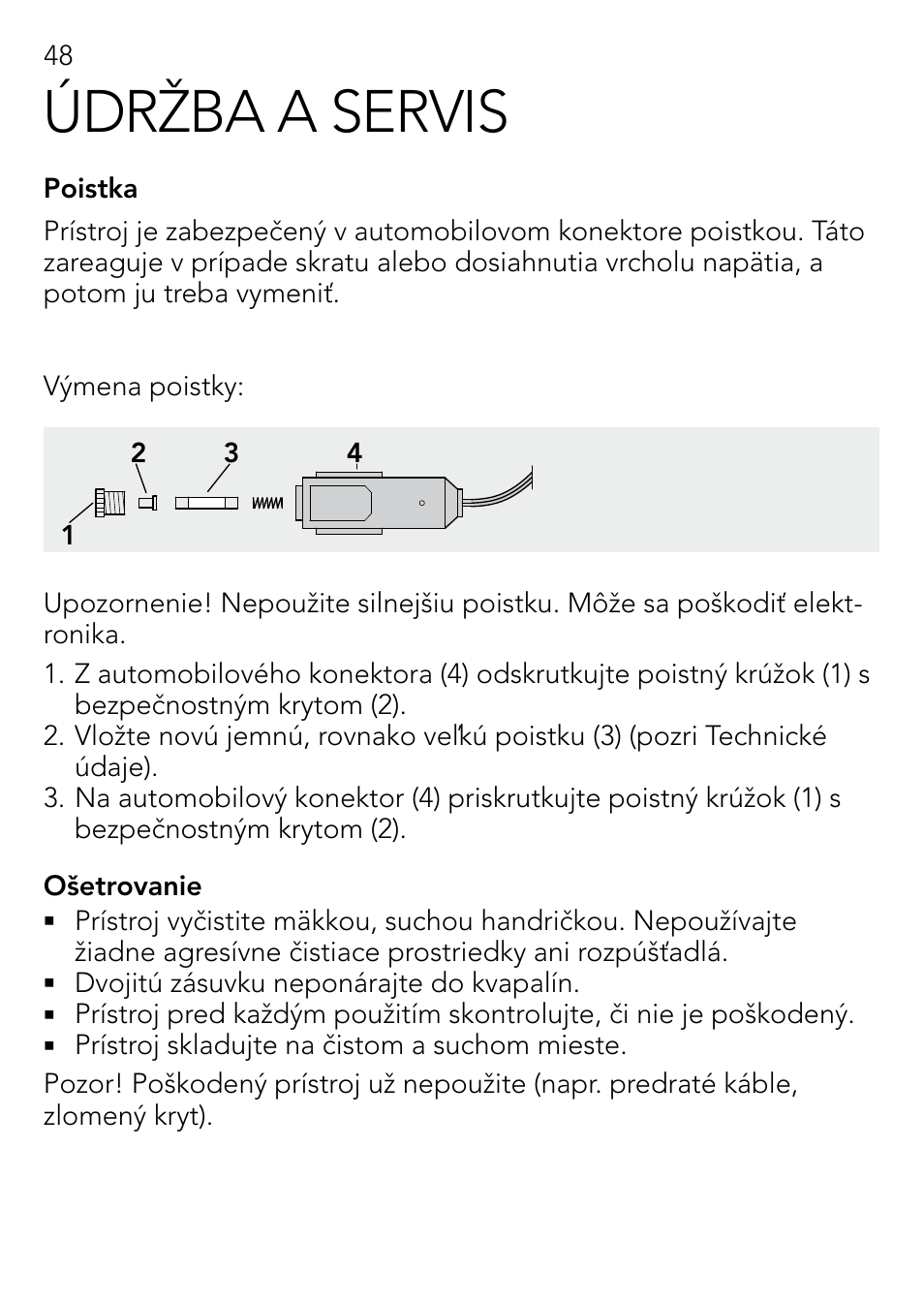 Údržba a servis | AEG DOUBLE PLUG SOCKET DB 70 User Manual | Page 48 / 54