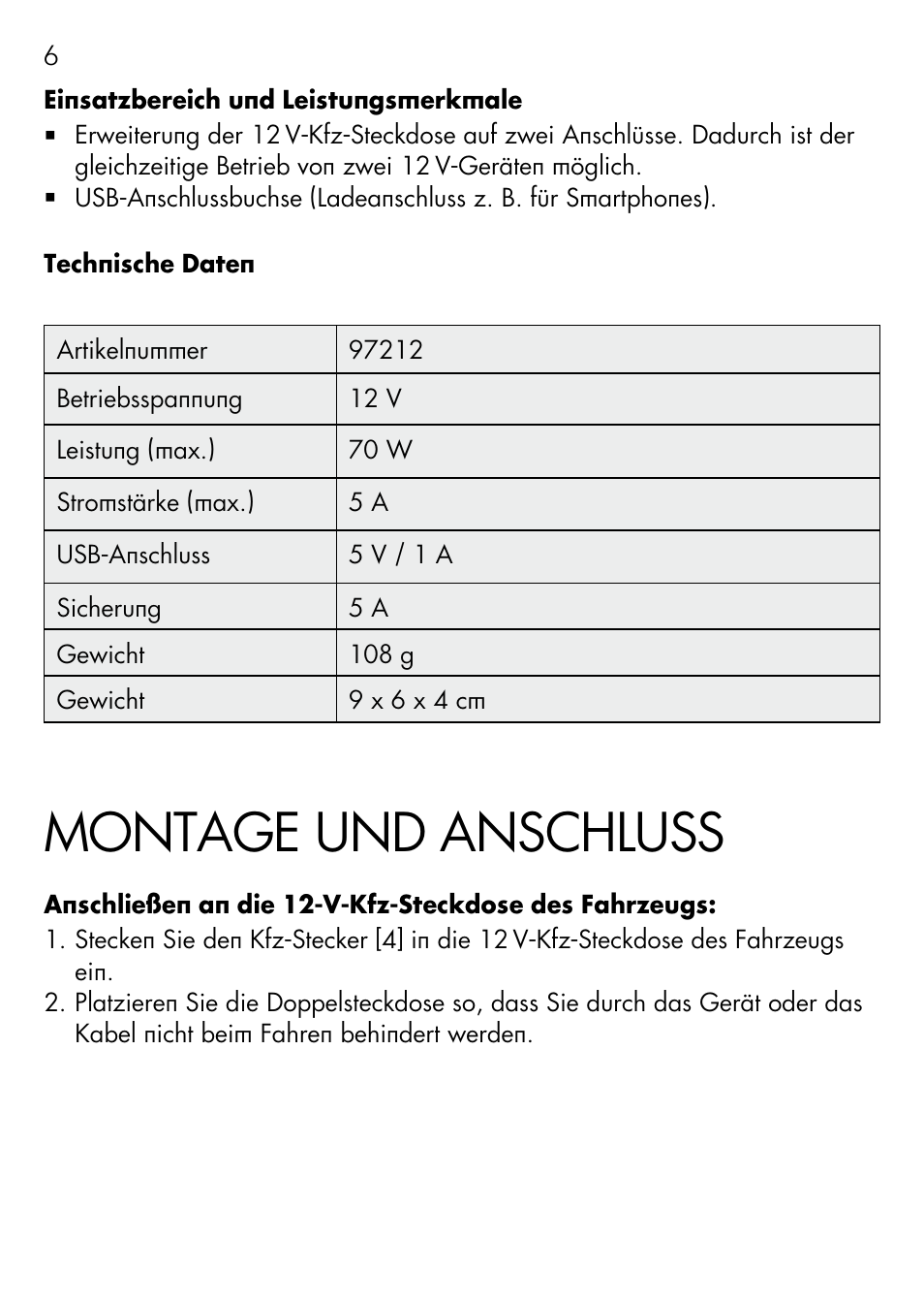 Montage und anschluss | AEG DOUBLE PLUG SOCKET DB 70 User Manual | Page 6 / 54