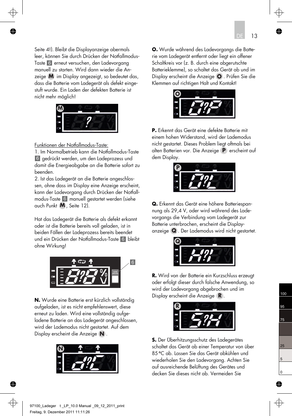 Np p n o, Rq q o 13 de | AEG Battery Charger LP 10.0 User Manual | Page 13 / 98