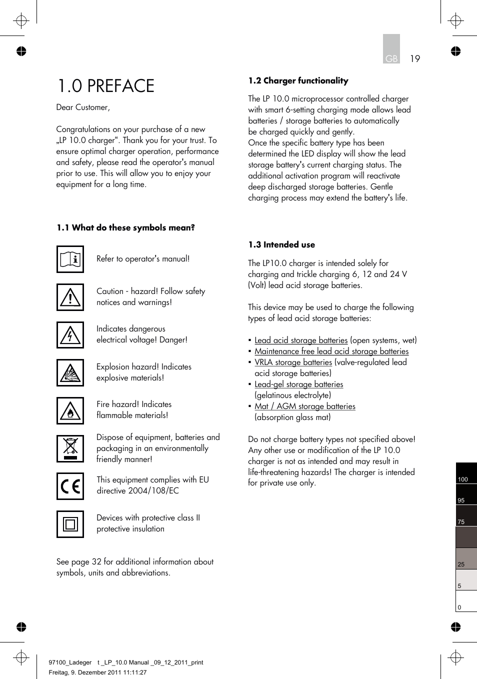 0 preface | AEG Battery Charger LP 10.0 User Manual | Page 19 / 98