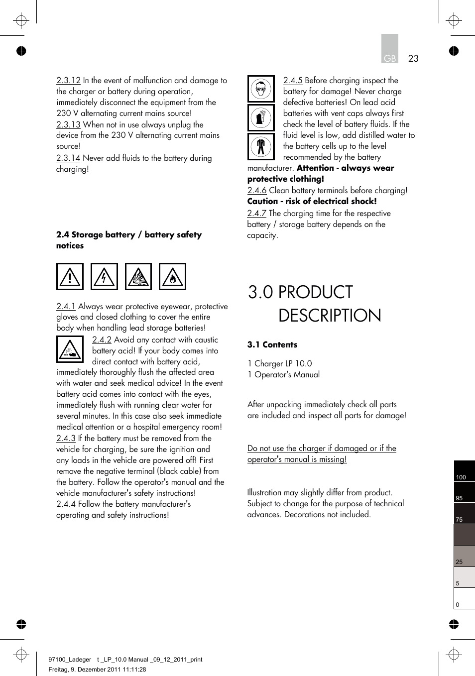 0 product description | AEG Battery Charger LP 10.0 User Manual | Page 23 / 98