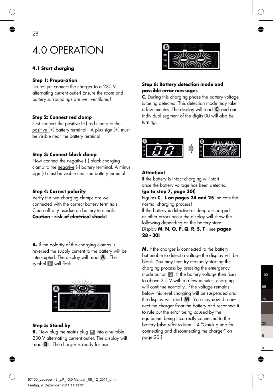 0 operation, 28 b b a, Ca m | AEG Battery Charger LP 10.0 User Manual | Page 28 / 98