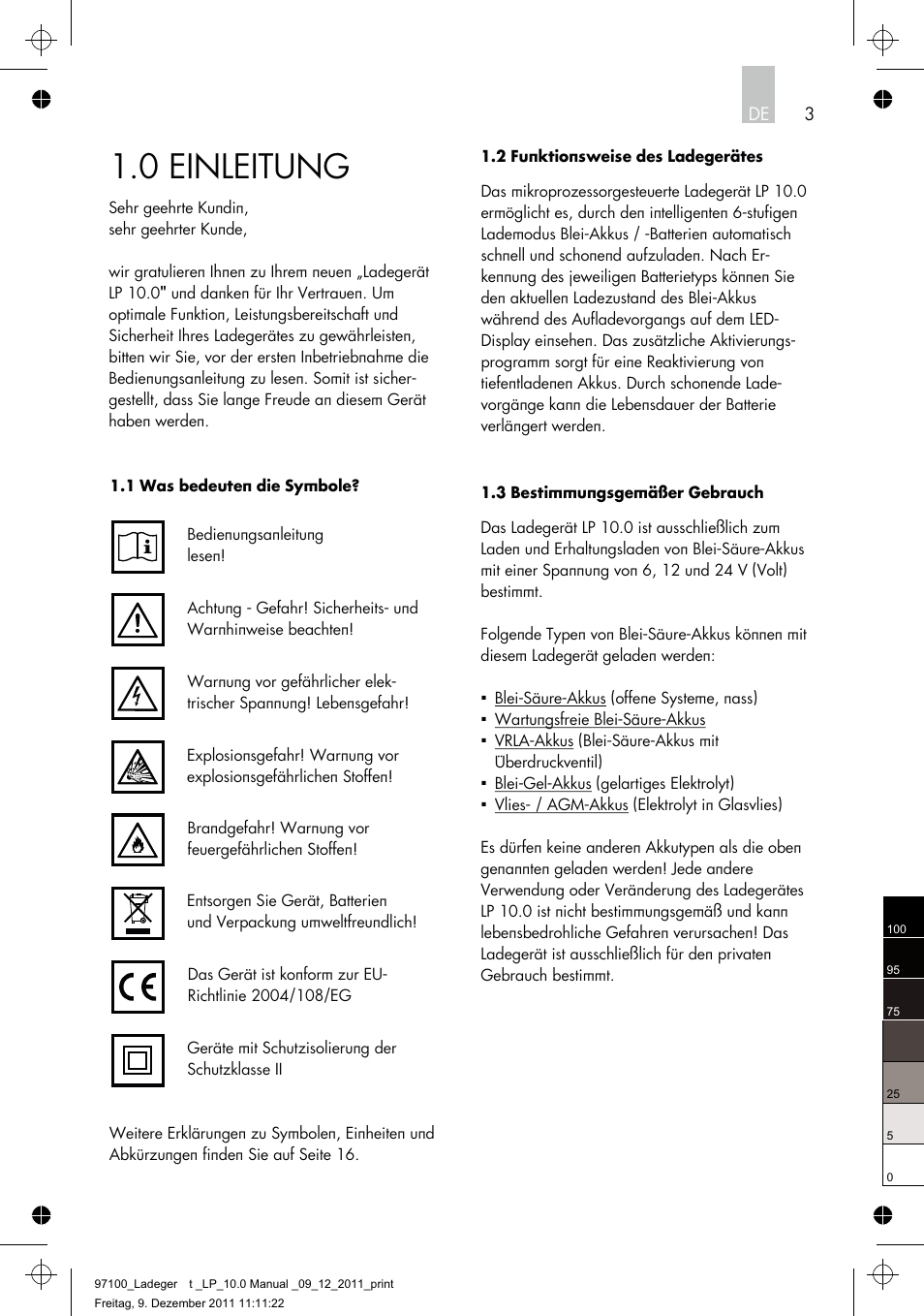 0 einleitung | AEG Battery Charger LP 10.0 User Manual | Page 3 / 98