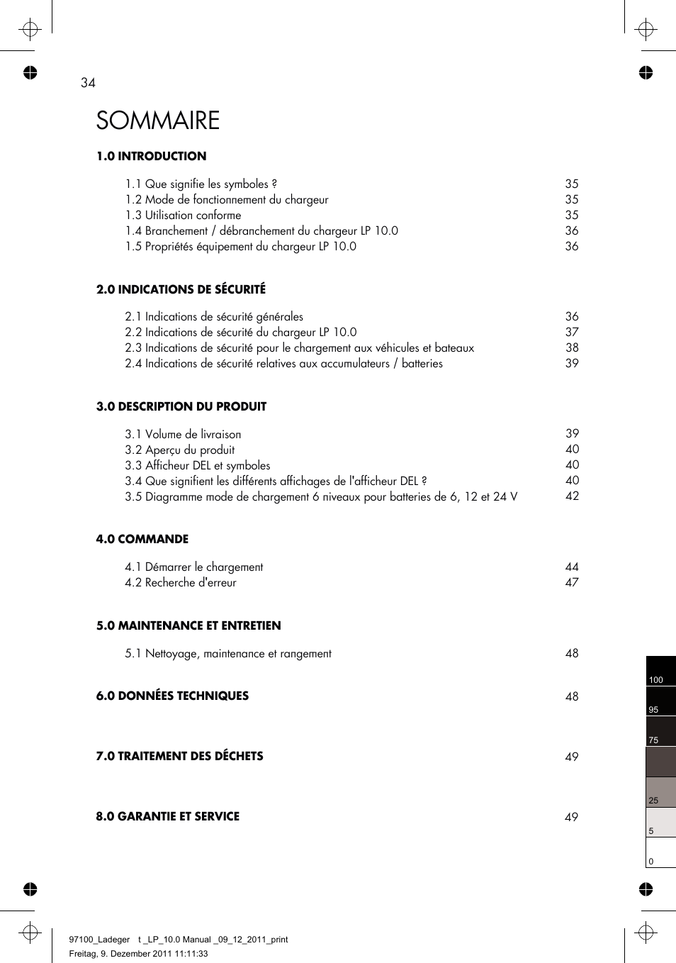 Sommaire | AEG Battery Charger LP 10.0 User Manual | Page 34 / 98