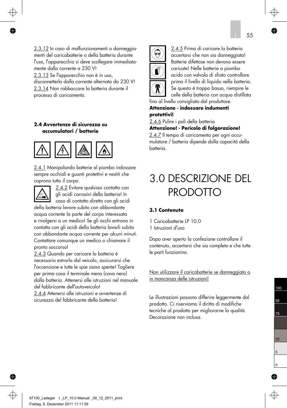 0 descrizione del prodotto | AEG Battery Charger LP 10.0 User Manual | Page 55 / 98