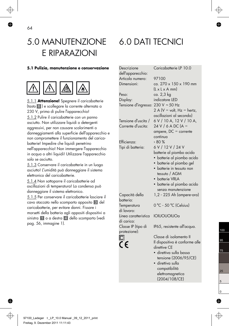 0 dati tecnici, 0 manutenzione e riparazioni | AEG Battery Charger LP 10.0 User Manual | Page 64 / 98