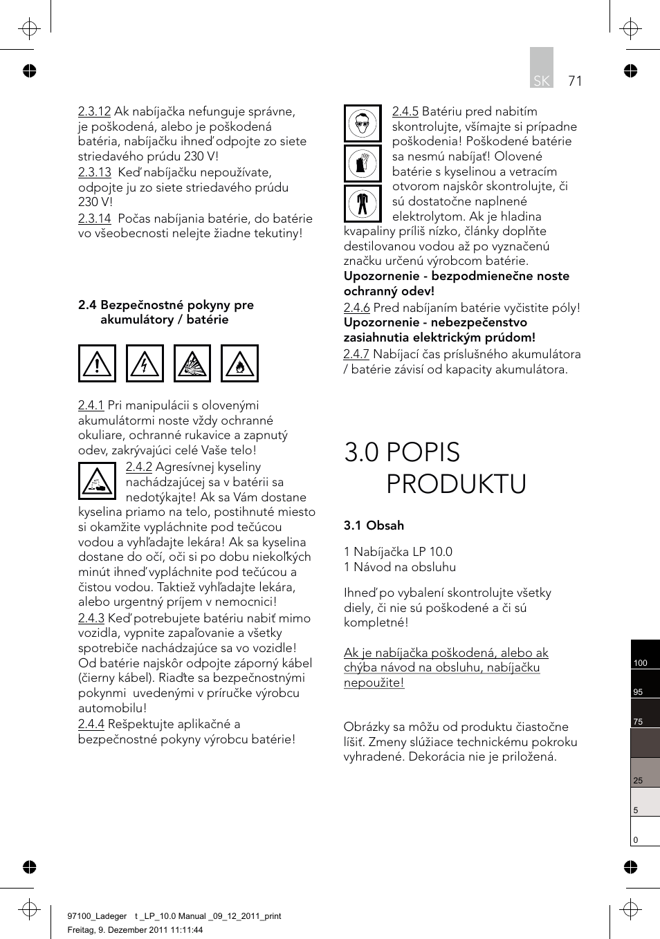 0 popis produktu | AEG Battery Charger LP 10.0 User Manual | Page 71 / 98