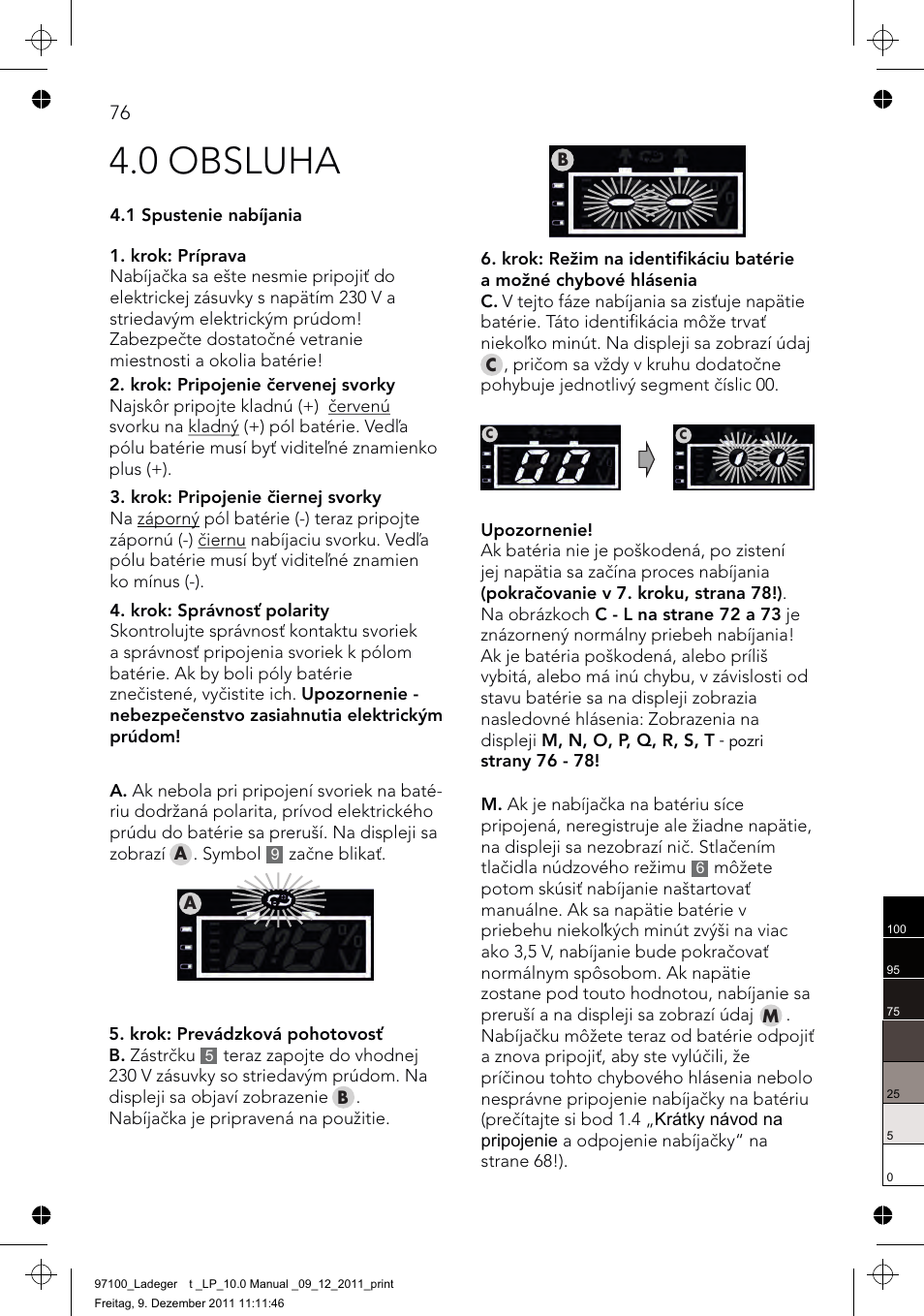 0 obsluha | AEG Battery Charger LP 10.0 User Manual | Page 76 / 98