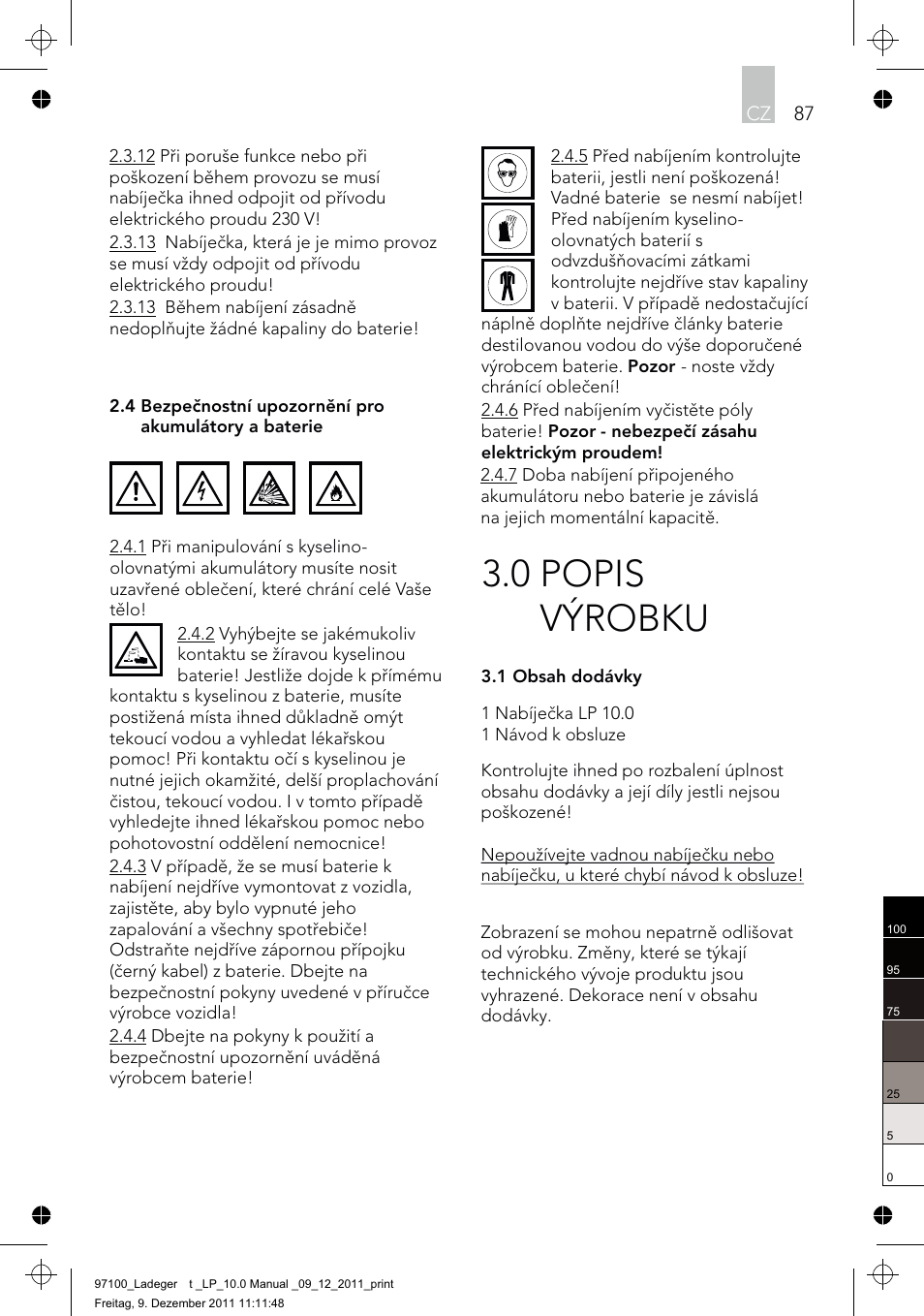 0 popis výrobku | AEG Battery Charger LP 10.0 User Manual | Page 87 / 98