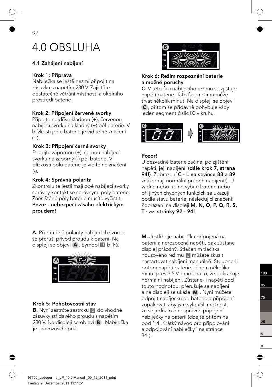 0 obsluha | AEG Battery Charger LP 10.0 User Manual | Page 92 / 98