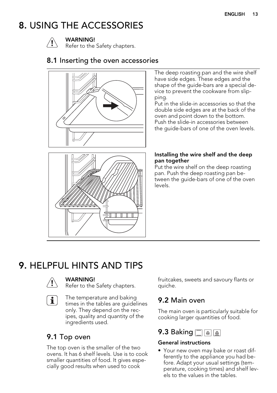 Using the accessories, Helpful hints and tips | AEG DE4003000M User Manual | Page 13 / 64