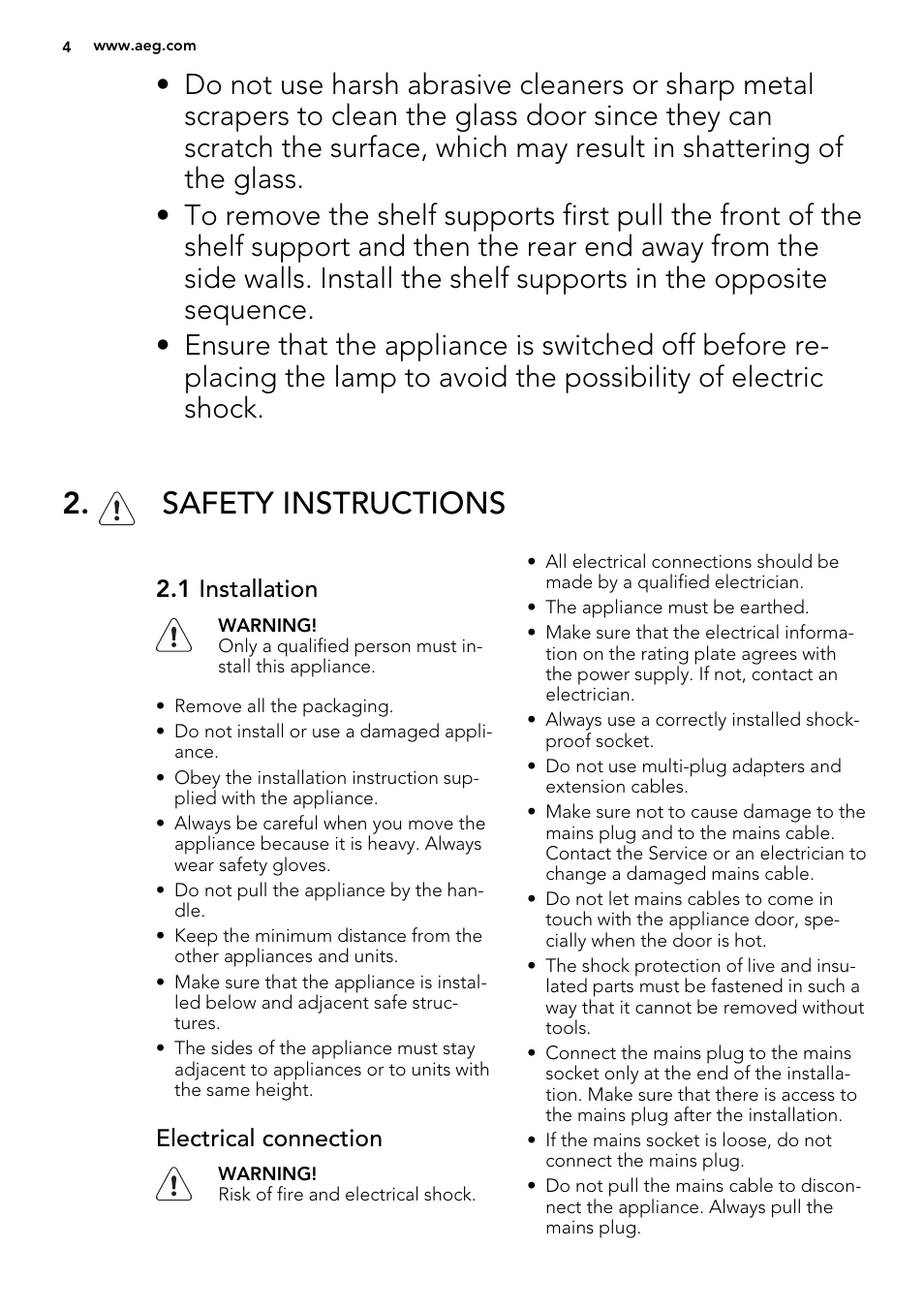 Safety instructions | AEG DE4003000M User Manual | Page 4 / 64