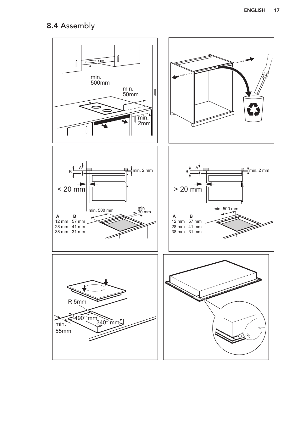 4 assembly, 20 mm | AEG HC411520GB User Manual | Page 17 / 64