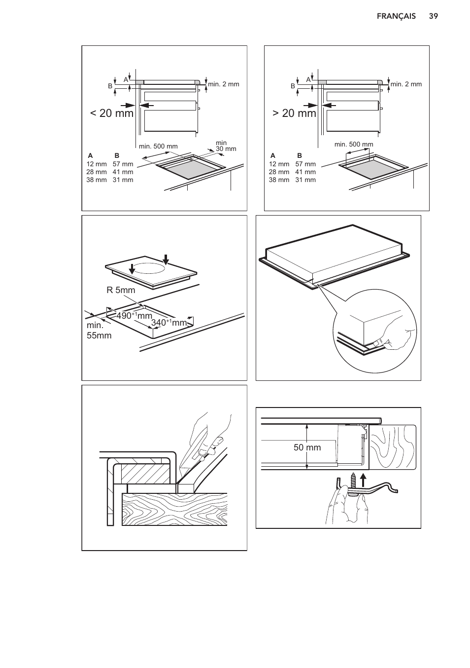 20 mm | AEG HC411520GB User Manual | Page 39 / 64