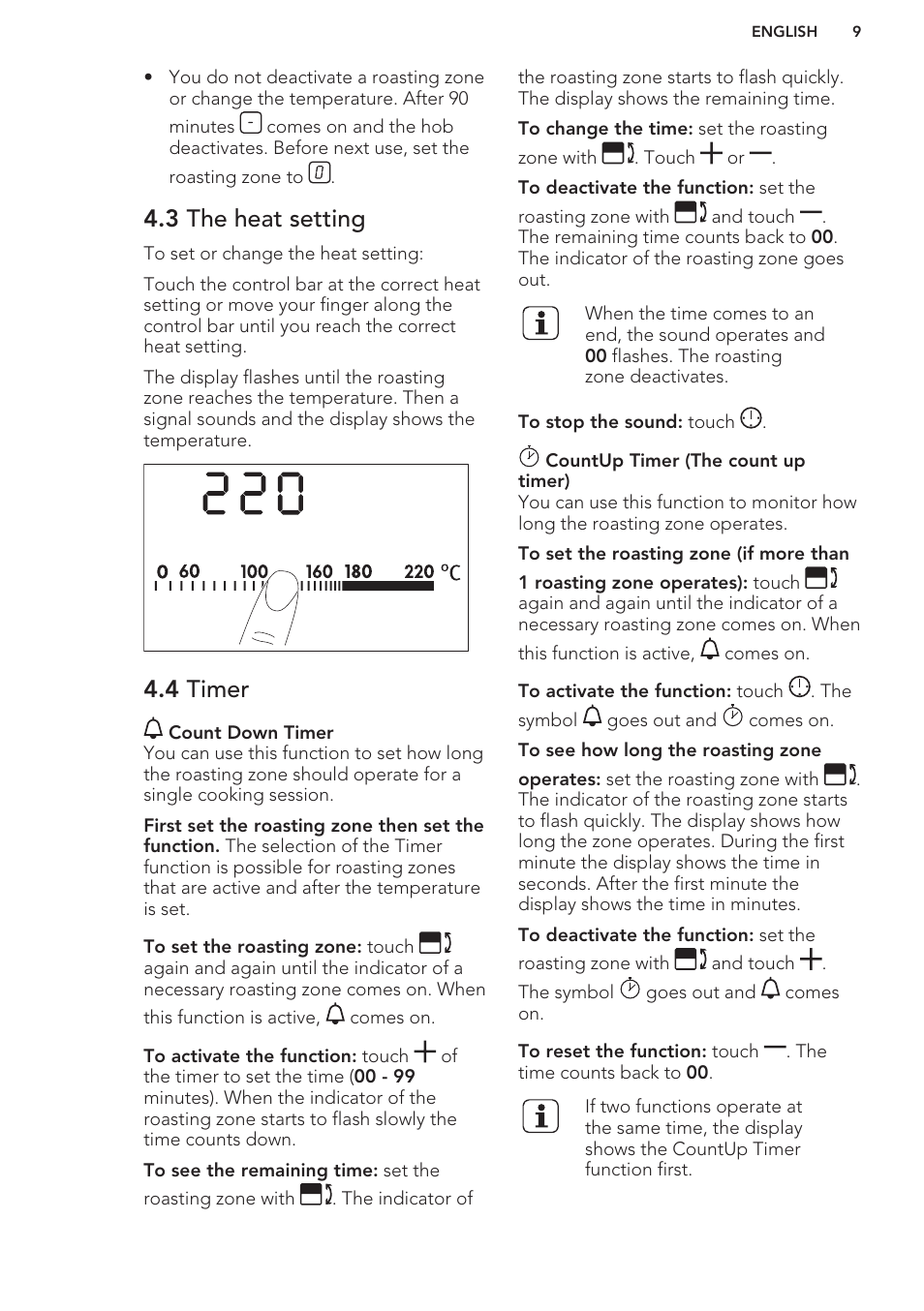 3 the heat setting, 4 timer | AEG HC411520GB User Manual | Page 9 / 64