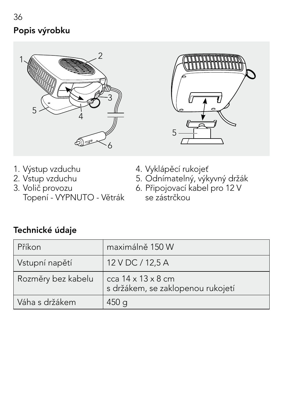 AEG Windscreen De-icer & Fan SK 150 User Manual | Page 36 / 52
