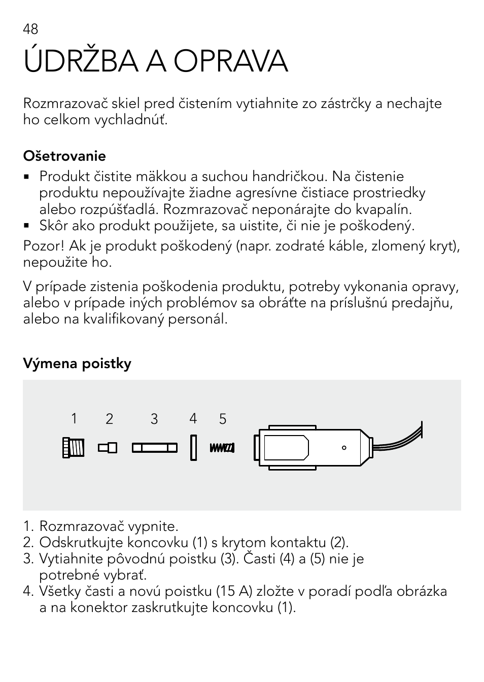 Údržba a oprava | AEG Windscreen De-icer & Fan SK 150 User Manual | Page 48 / 52