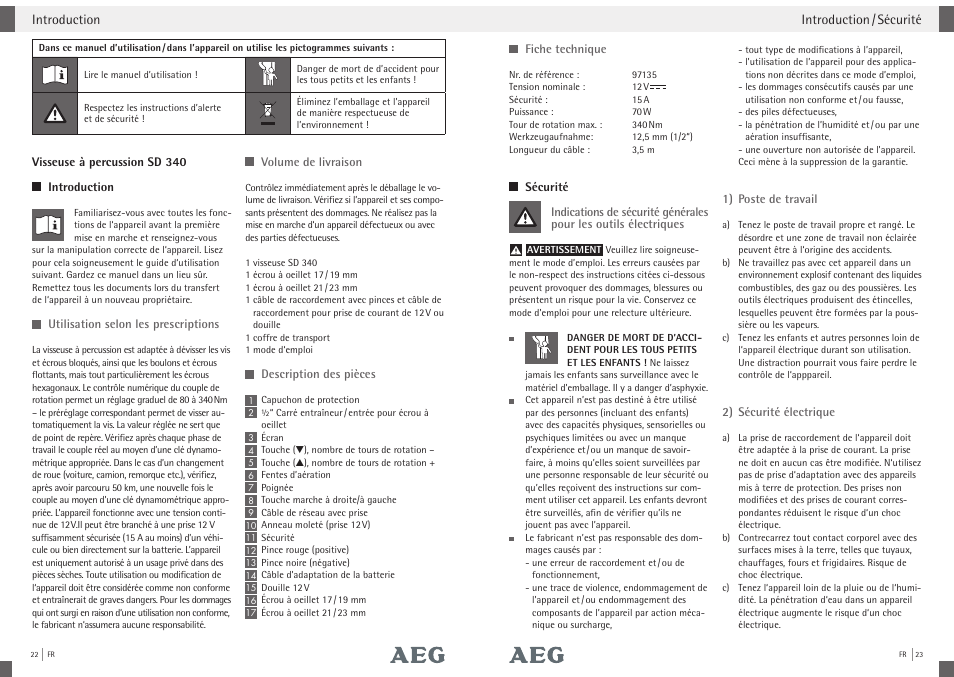 AEG Impact Wrench SD 340 User Manual | Page 10 / 24
