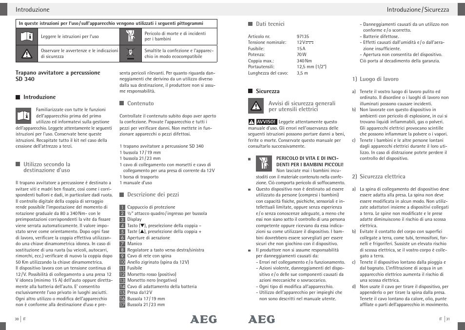 AEG Impact Wrench SD 340 User Manual | Page 14 / 24