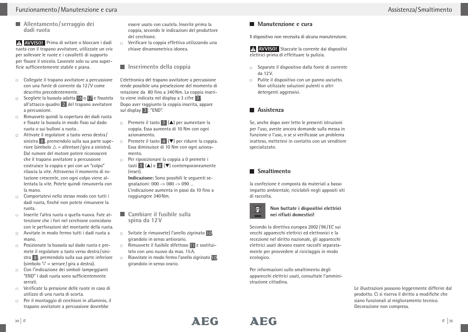 AEG Impact Wrench SD 340 User Manual | Page 16 / 24
