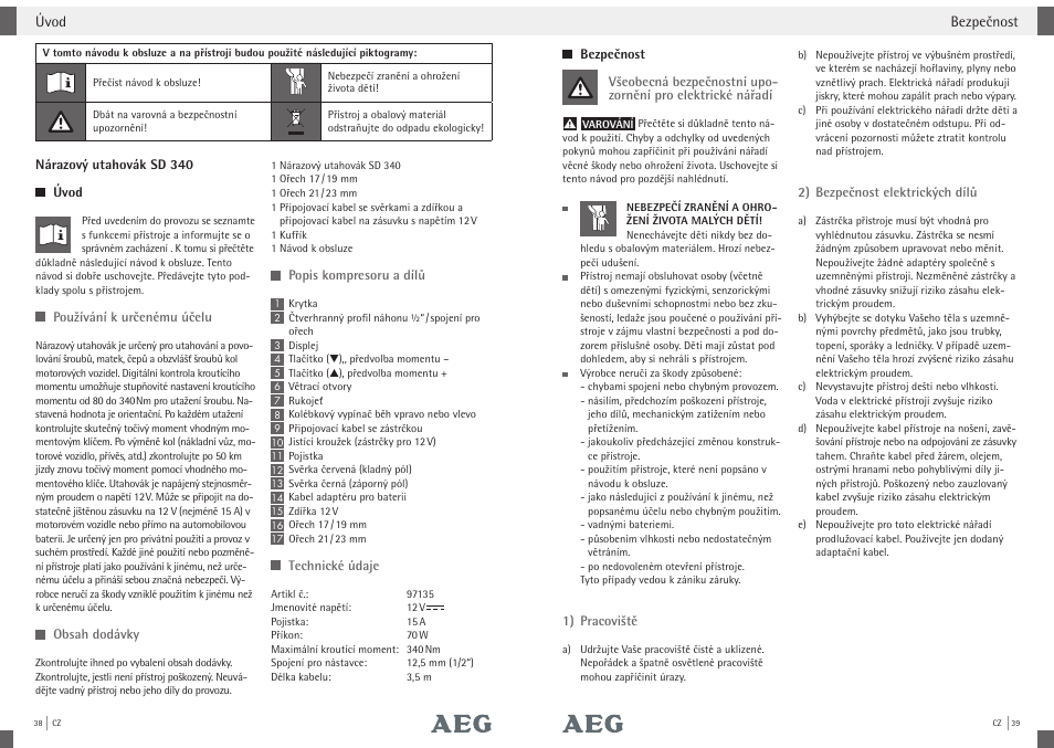 AEG Impact Wrench SD 340 User Manual | Page 18 / 24