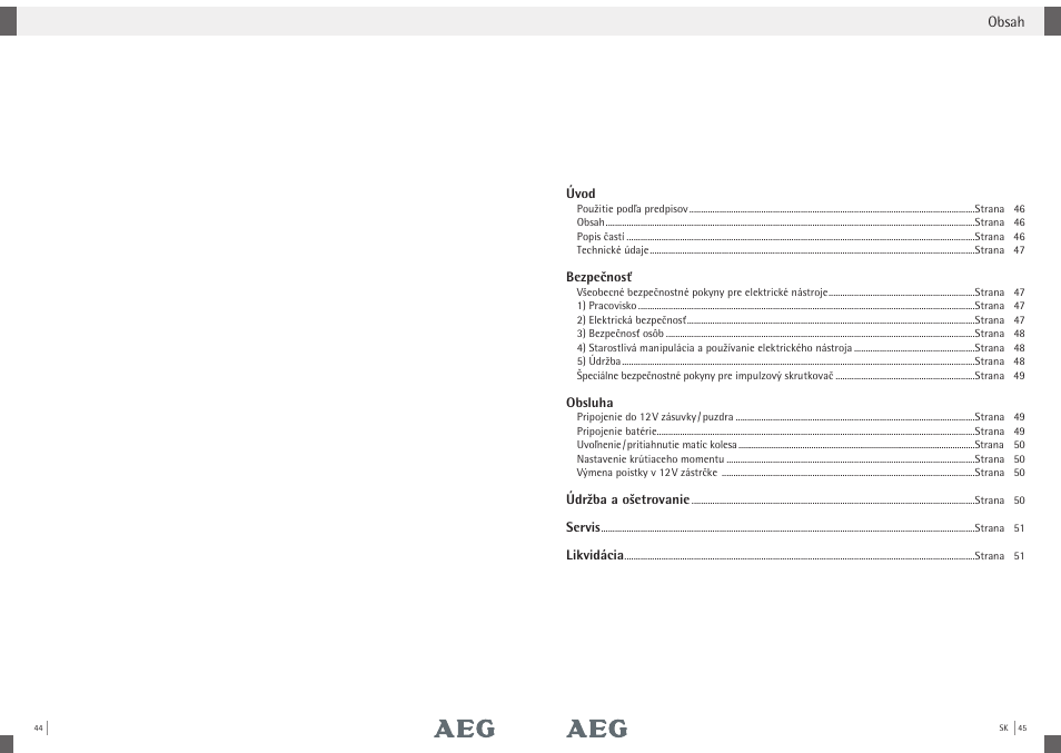 AEG Impact Wrench SD 340 User Manual | Page 21 / 24