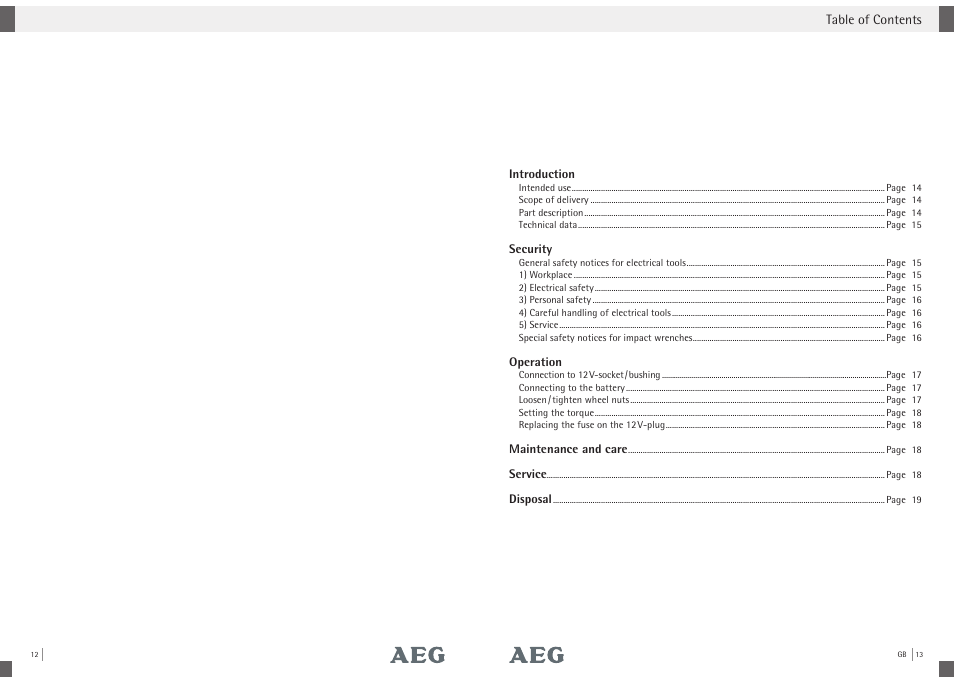 AEG Impact Wrench SD 340 User Manual | Page 5 / 24