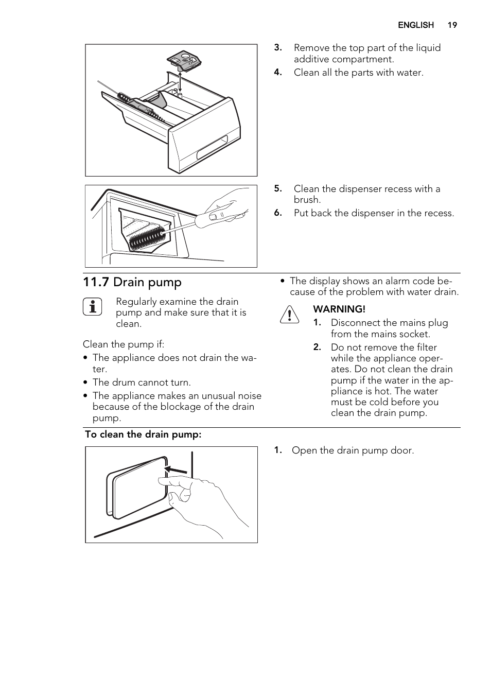 7 drain pump | AEG L61470BI User Manual | Page 19 / 32