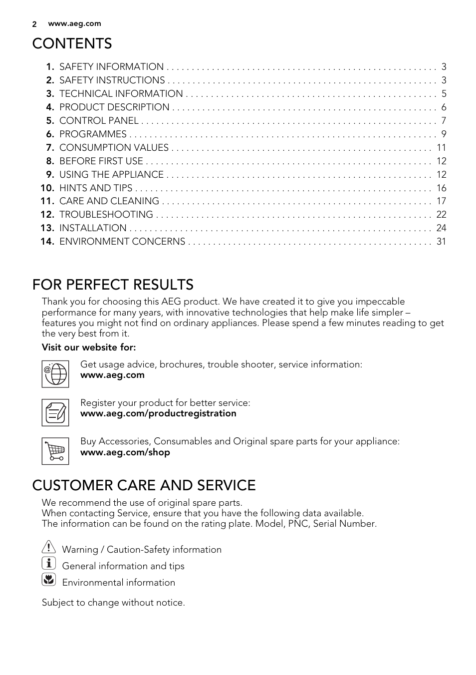 AEG L61470BI User Manual | Page 2 / 32