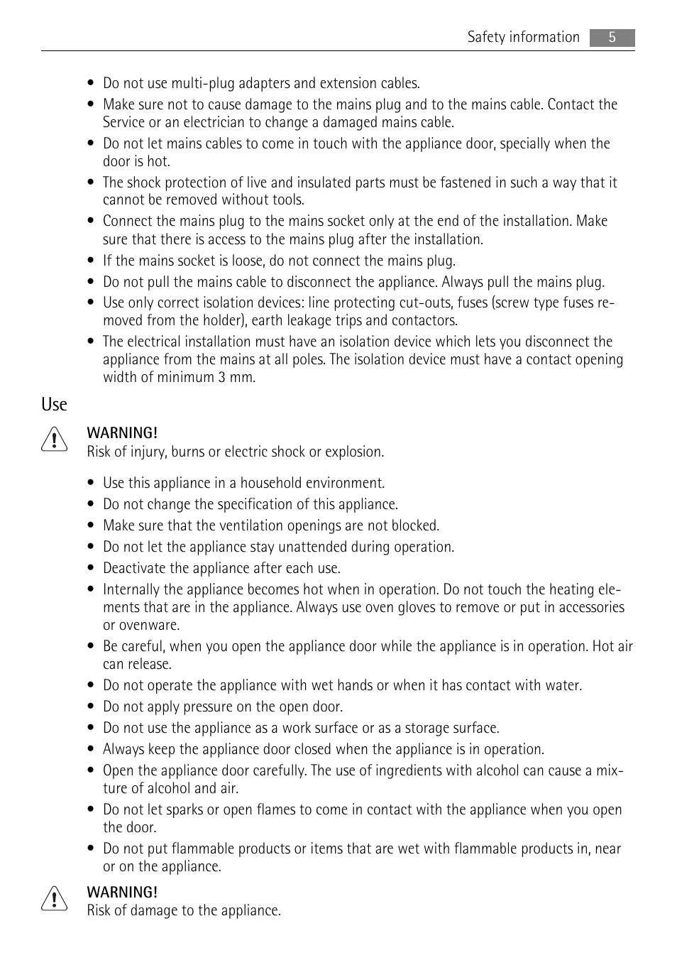 AEG BE2003021M User Manual | Page 5 / 36