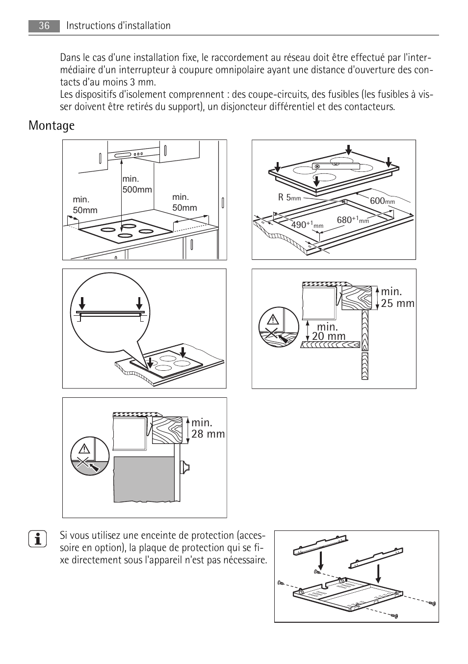 Montage | AEG HK614010BB User Manual | Page 36 / 64
