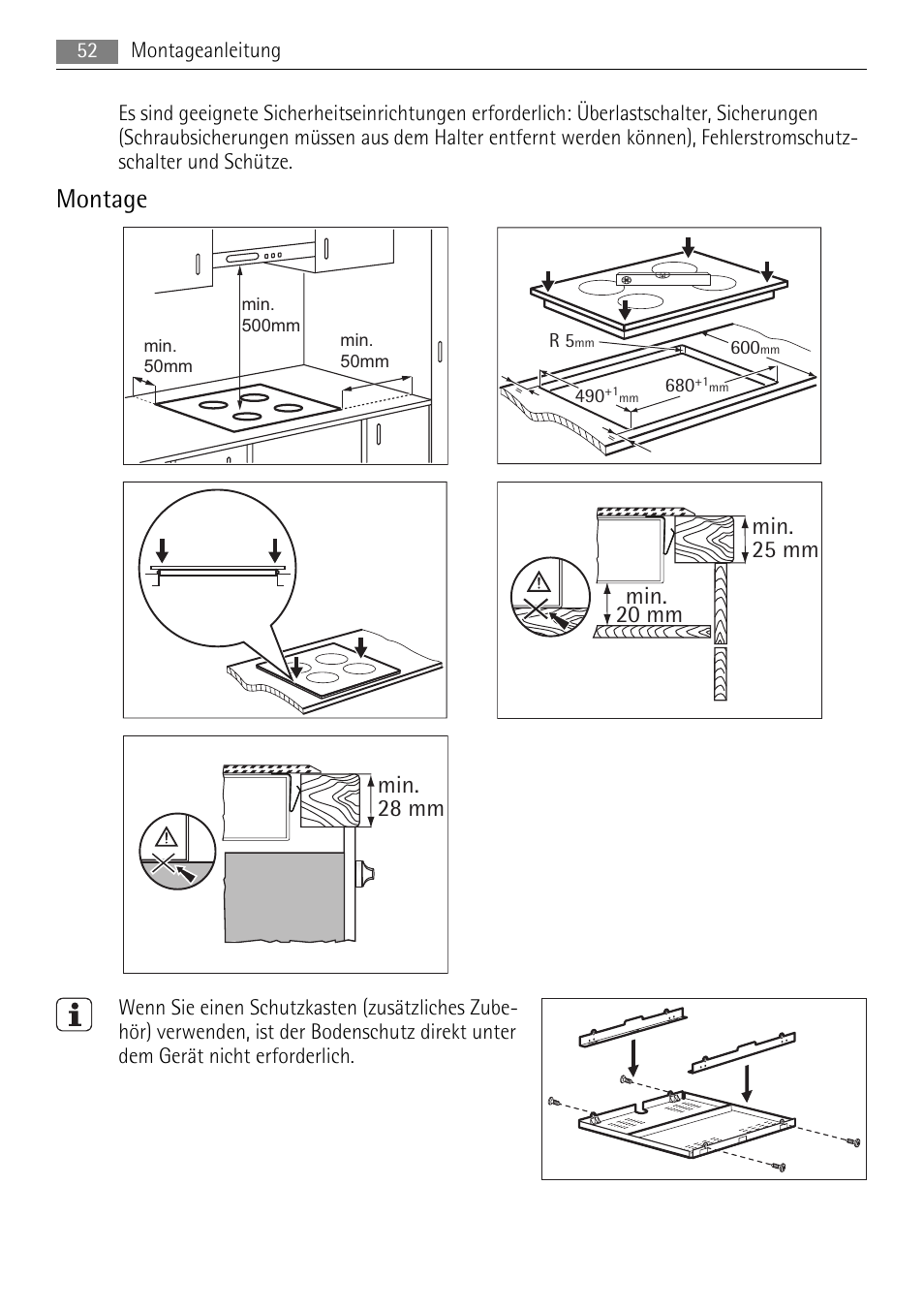 Montage | AEG HK614010BB User Manual | Page 52 / 64