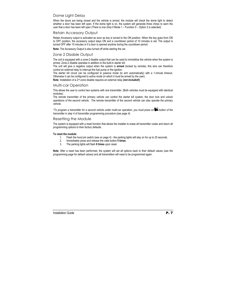 Autostart Keyless Entry and Alarm System ASL-550 User Manual | Page 7 / 8