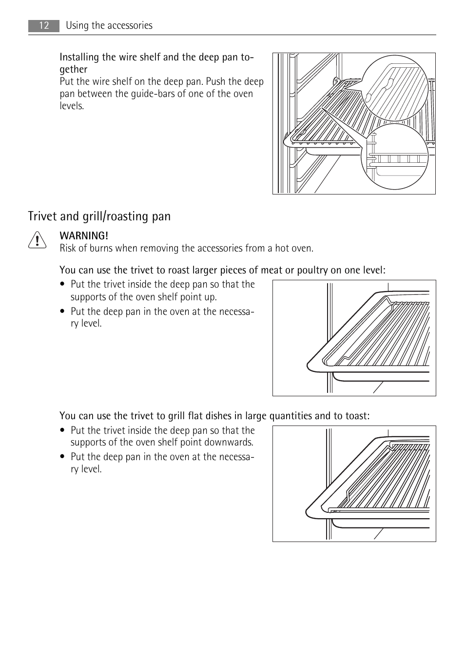 Trivet and grill/roasting pan | AEG BP5304001W User Manual | Page 12 / 36