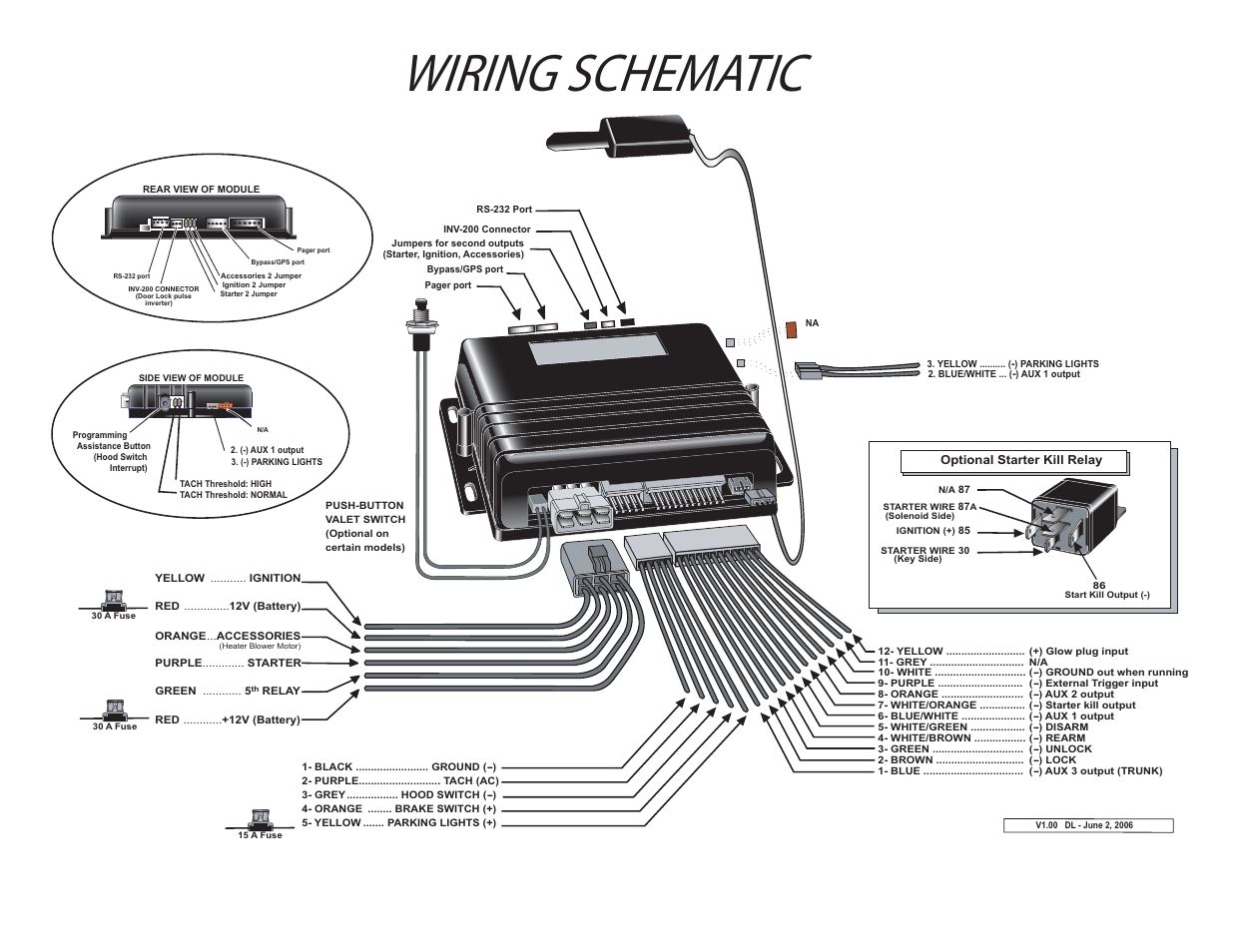 Wiringschematic | Autostart Two-way Led Automatic Transmission Remote Starter User Manual | Page 4 / 4