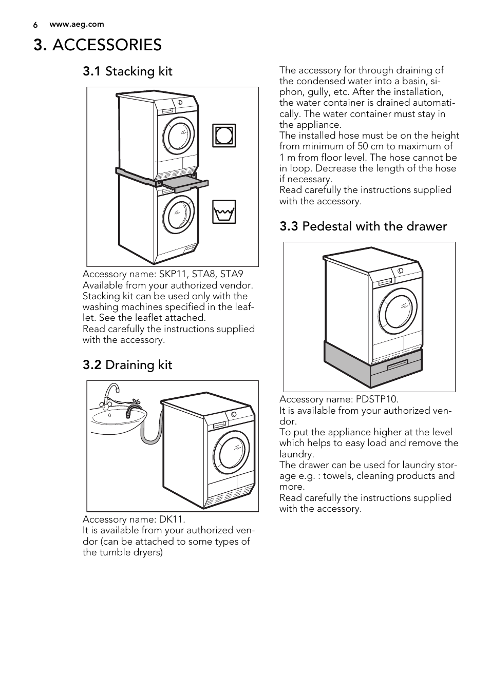 Accessories | AEG T75280AC User Manual | Page 6 / 40