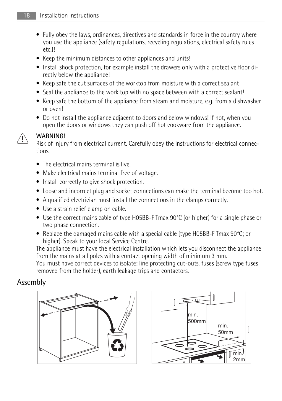 Assembly | AEG HK634200XB User Manual | Page 18 / 24